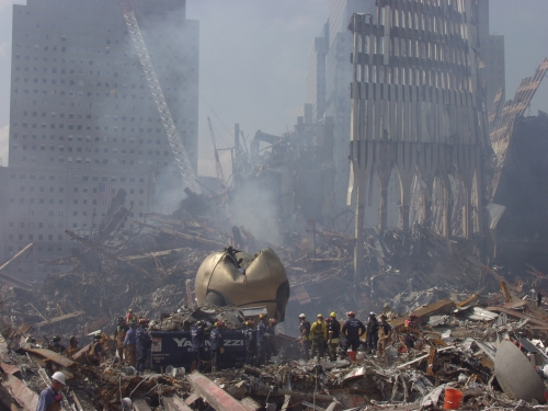 The Sphere immediately after 9/11
